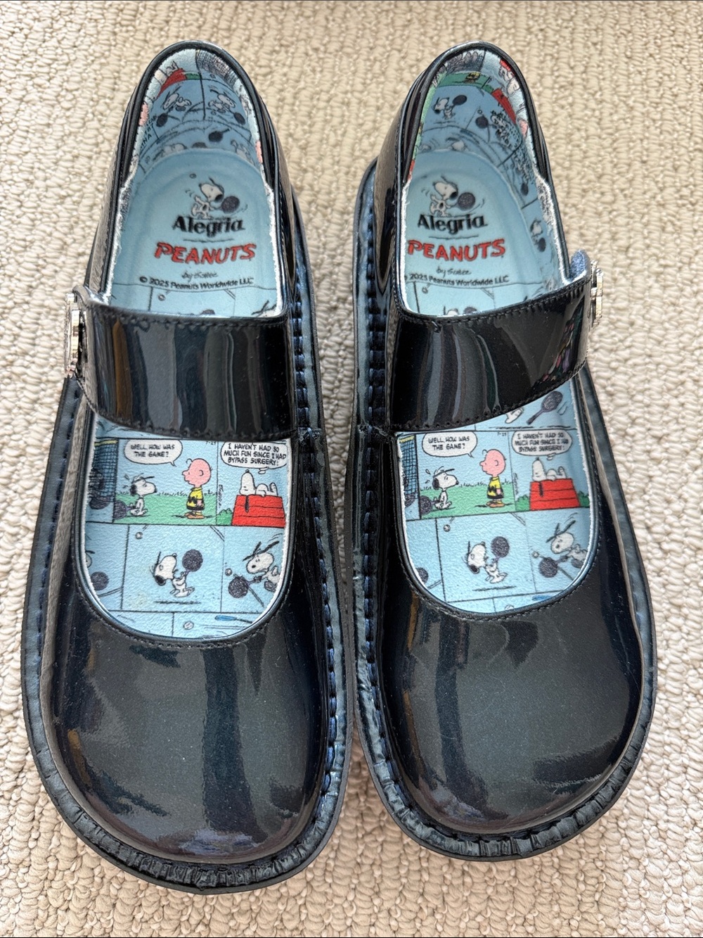 Alegria navy Mary Jane Shoes - Peanuts Insole Snoopy tennis